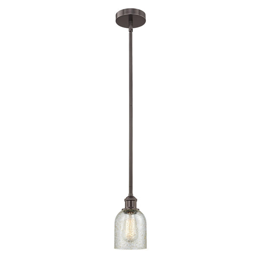 Innovations Caledonia 5in 1-Light Mini Pendant | Industrial Oil Rubbed Bronze Steel and Mica Glass | Kitchen Island & Dining Room | Model 616-1S-OB-G259