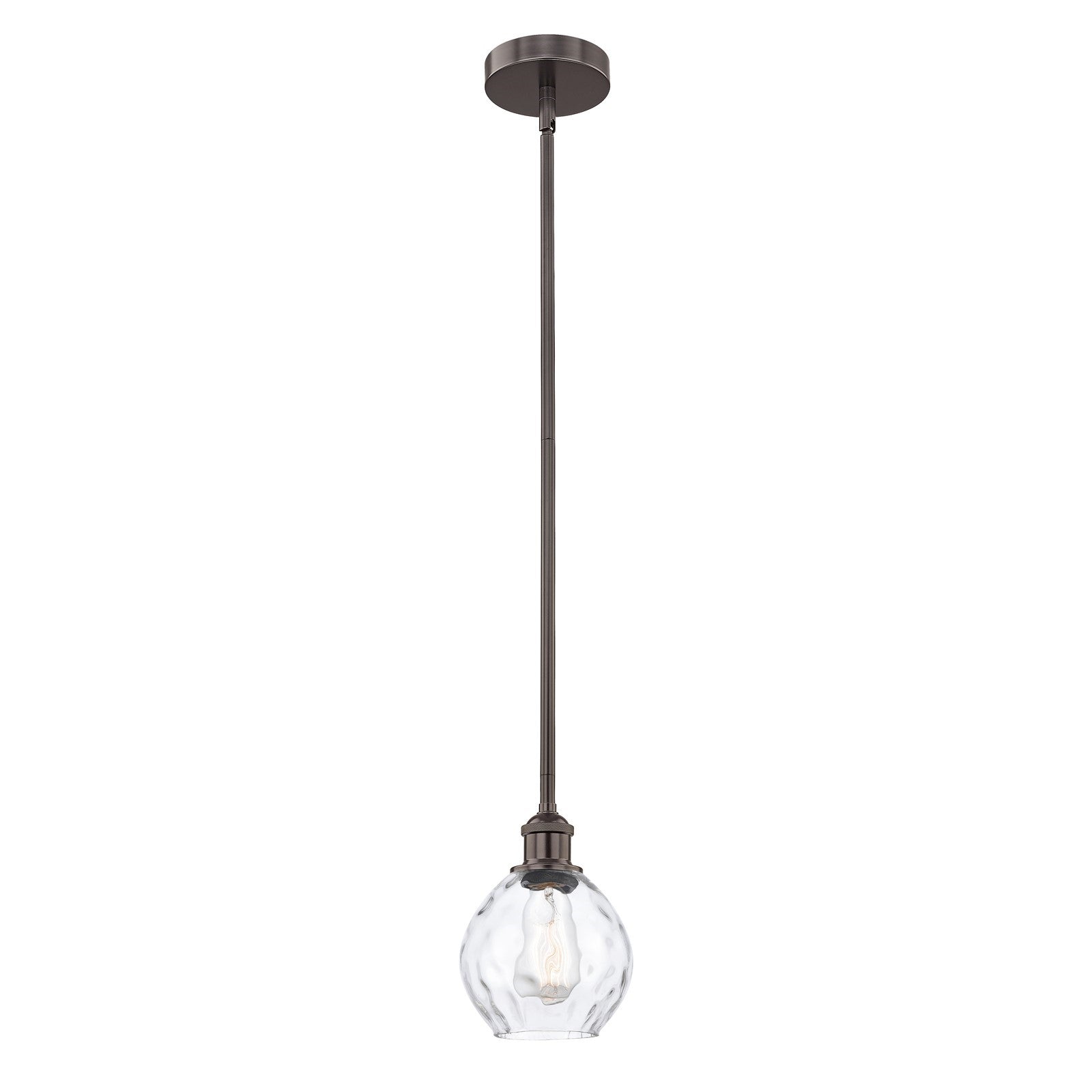 Innovations Waverly 6in 1-Light Mini Pendant | Industrial Oil Rubbed Bronze Steel and Clear Glass | Kitchen Island & Dining | Model 616-1S-OB-G362-LED