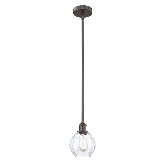 Innovations Waverly 6in 1-Light Mini Pendant | Industrial Oil Rubbed Bronze Steel and Clear Glass | Kitchen Island & Dining | Model 616-1S-OB-G362-LED