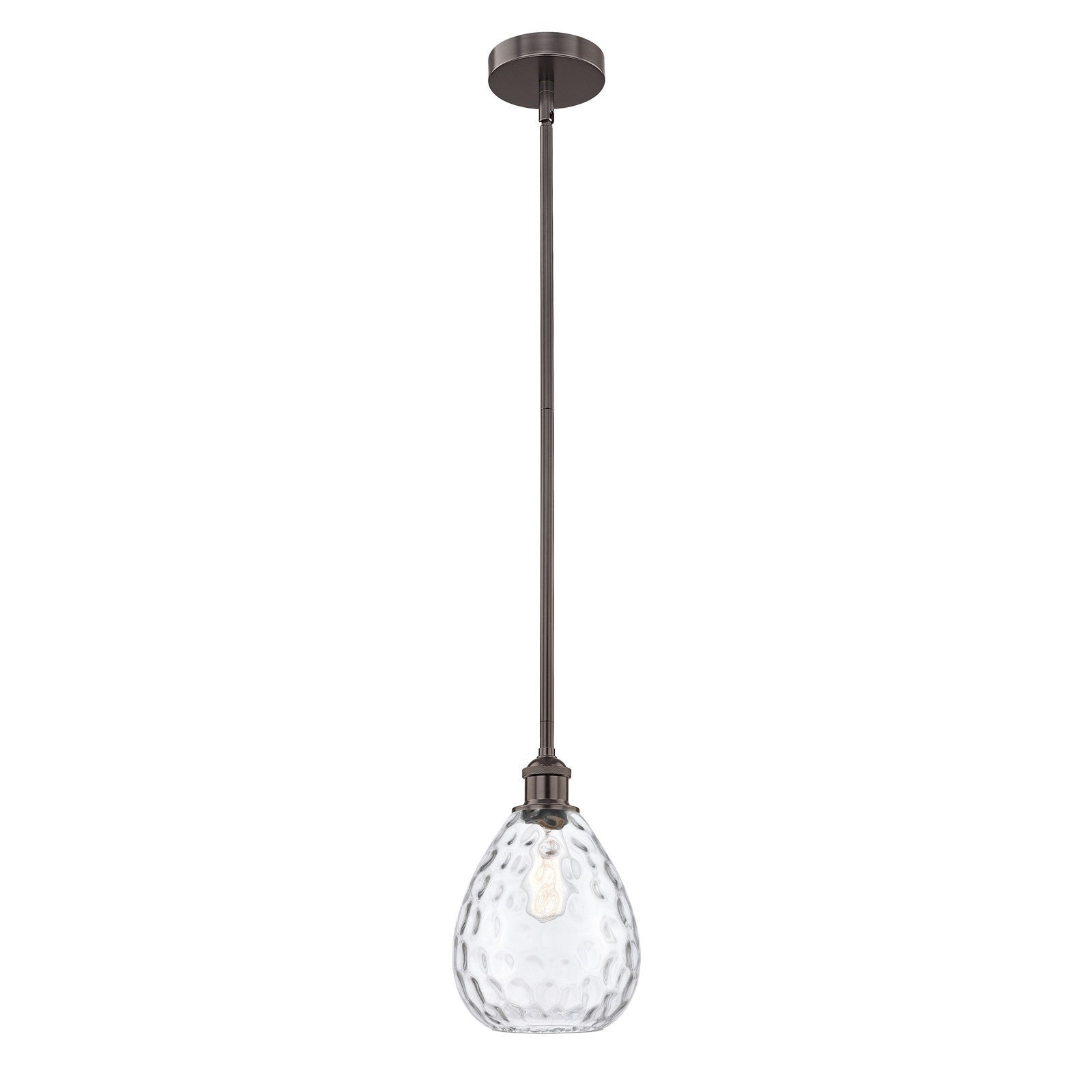 Innovations Waverly 8in 1-Light Mini Pendant | Industrial Oil Rubbed Bronze Steel and Clear Glass | Kitchen Island & Dining Room | Model 616-1S-OB-G372
