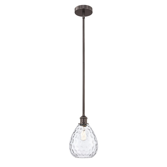 Innovations Waverly 8in 1-Light Mini Pendant | Industrial Oil Rubbed Bronze Steel and Clear Glass | Kitchen Island & Dining Room | Model 616-1S-OB-G372