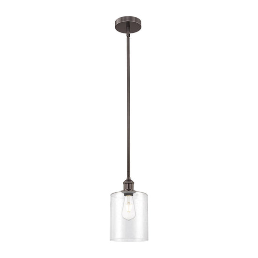 Innovations Paladin 7in 1-Light Mini Pendant | Farmhouse Oil Rubbed Bronze Steel and Seedy Glass | Kitchen Island & Dining Room | Model 616-1S-OB-G4424-7