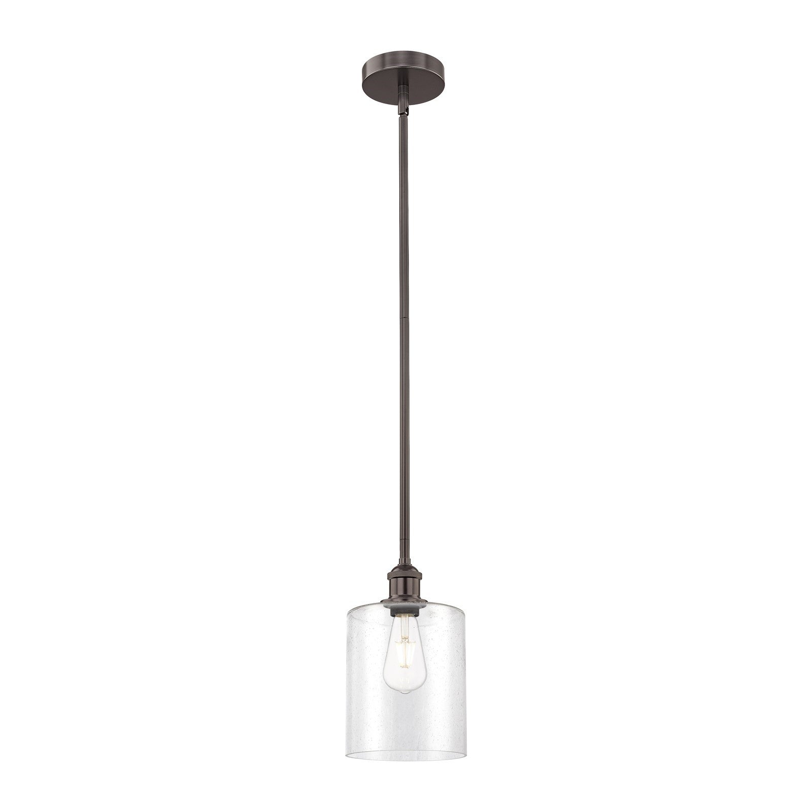 Innovations Paladin 7in 1-Light Mini Pendant | Farmhouse Oil Rubbed Bronze Steel and Seedy Glass | Kitchen Island & Dining Room | Model 616-1S-OB-G4424-7