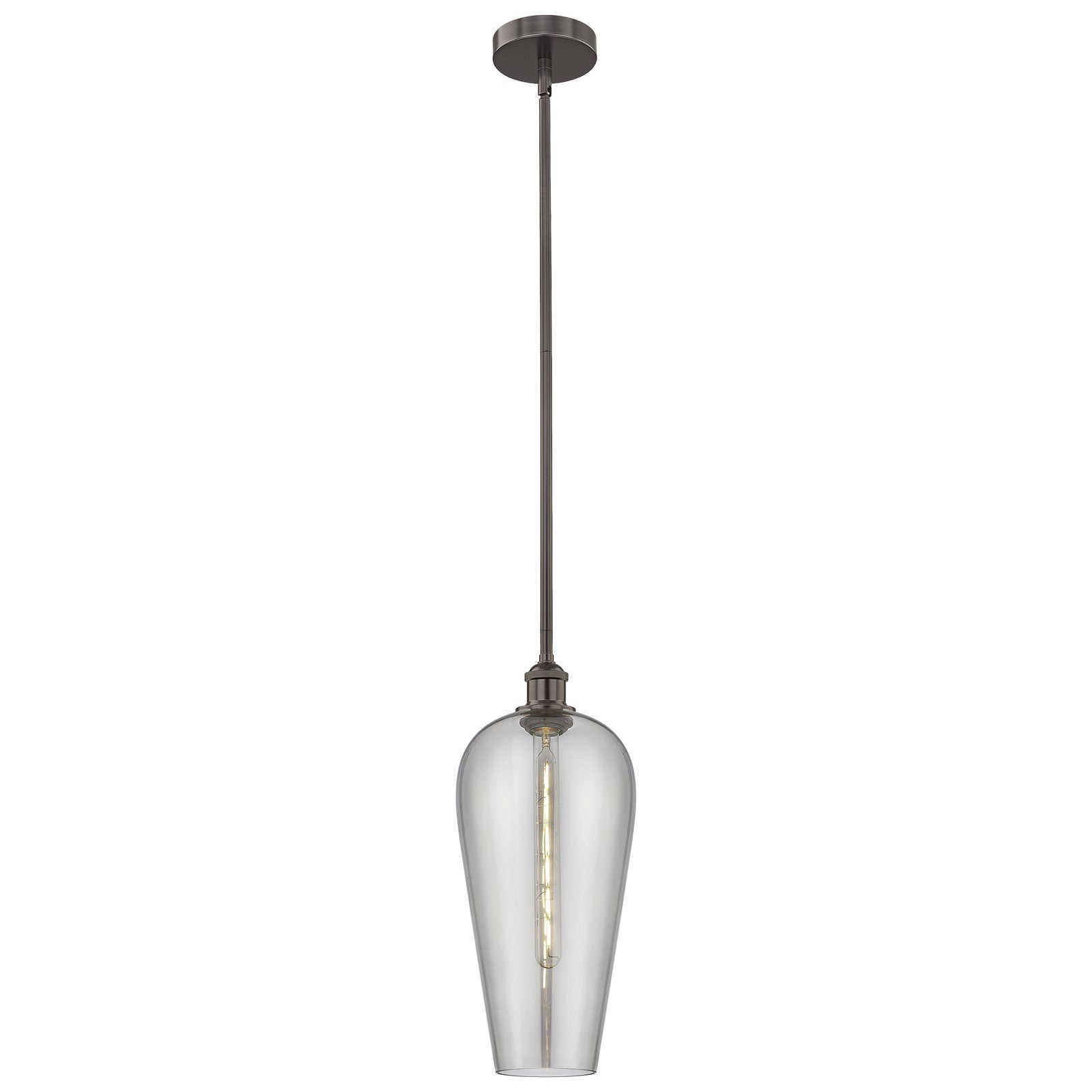 Innovations Chelsea 8in 1-Light Mini Pendant | Industrial Oil Rubbed Bronze Steel and Light Smoke Glass | Kitchen Island & | Model 616-1S-OB-G456-8SM