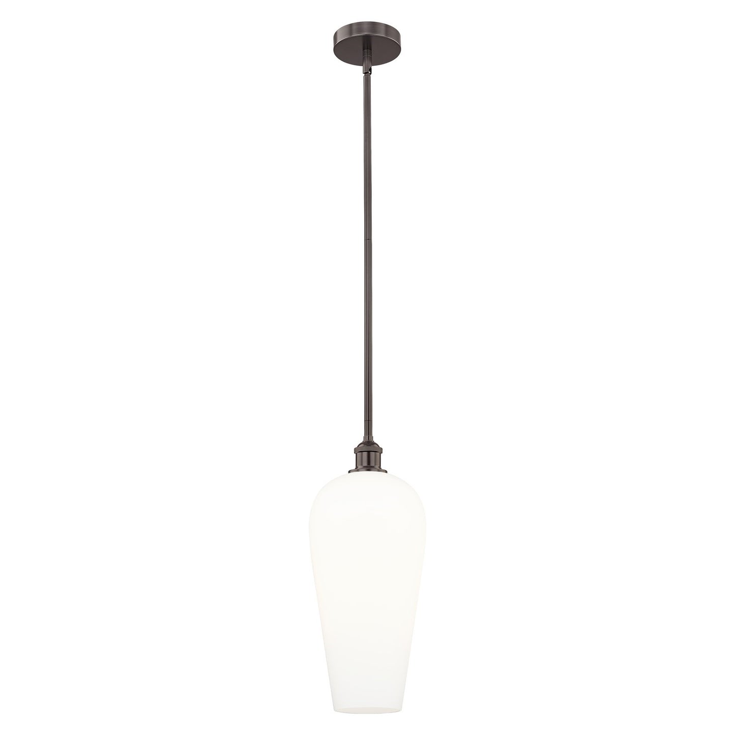 Innovations Chelsea 8in 1-Light Mini Pendant | Industrial Oil Rubbed Bronze Steel and White Glass | Kitchen Island & Dining | Model 616-1S-OB-G456-8WH
