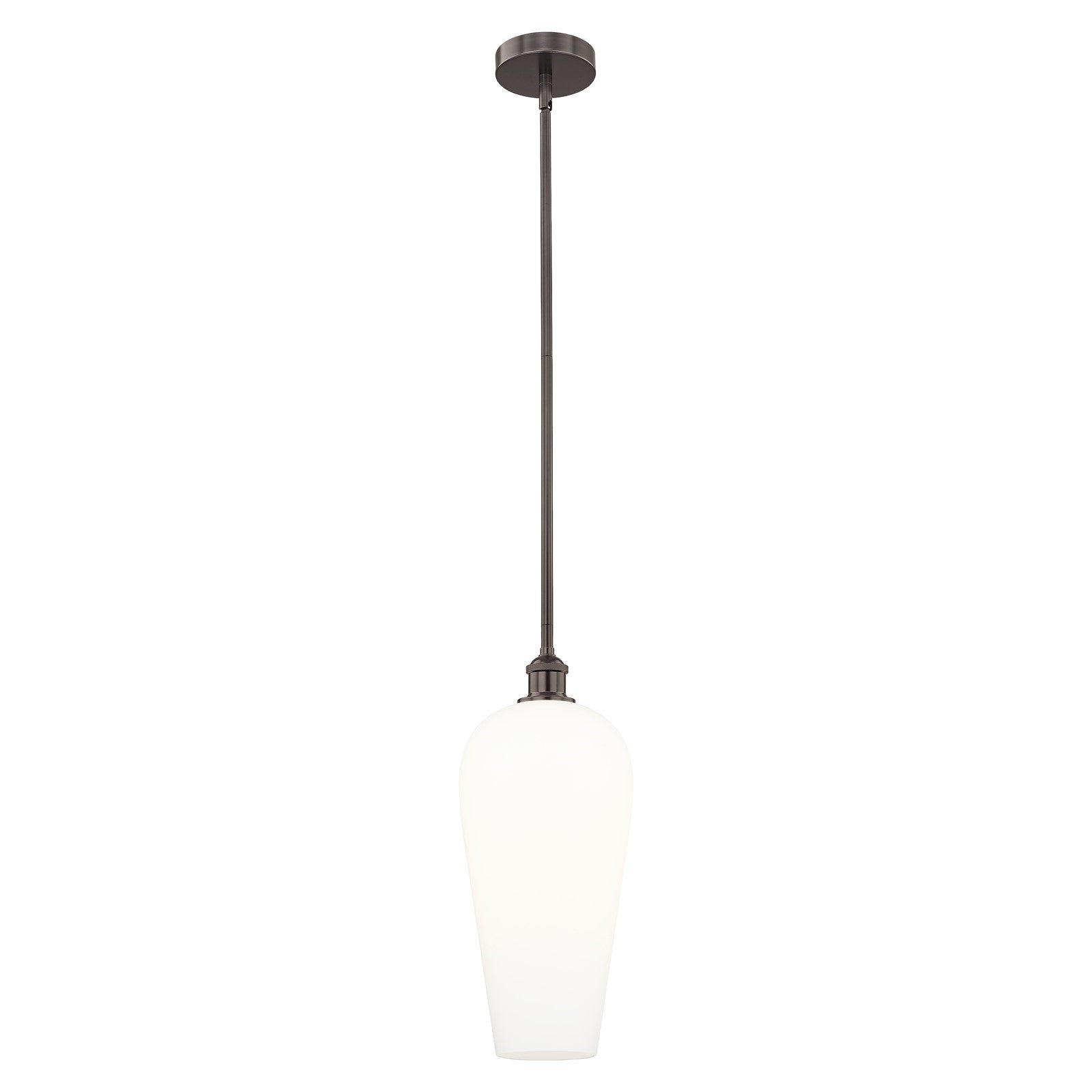 Innovations Chelsea 8in 1-Light Mini Pendant | Industrial Oil Rubbed Bronze Steel and White Glass | Kitchen Island & Dining | Model 616-1S-OB-G456-8WH