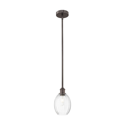 Innovations Preston Bulb 6.25in 1-Light Mini Pendant | Industrial Oil Rubbed Bronze Steel and Clear Glass | Kitchen Island & | Model 616-1S-OB-G459-6CL