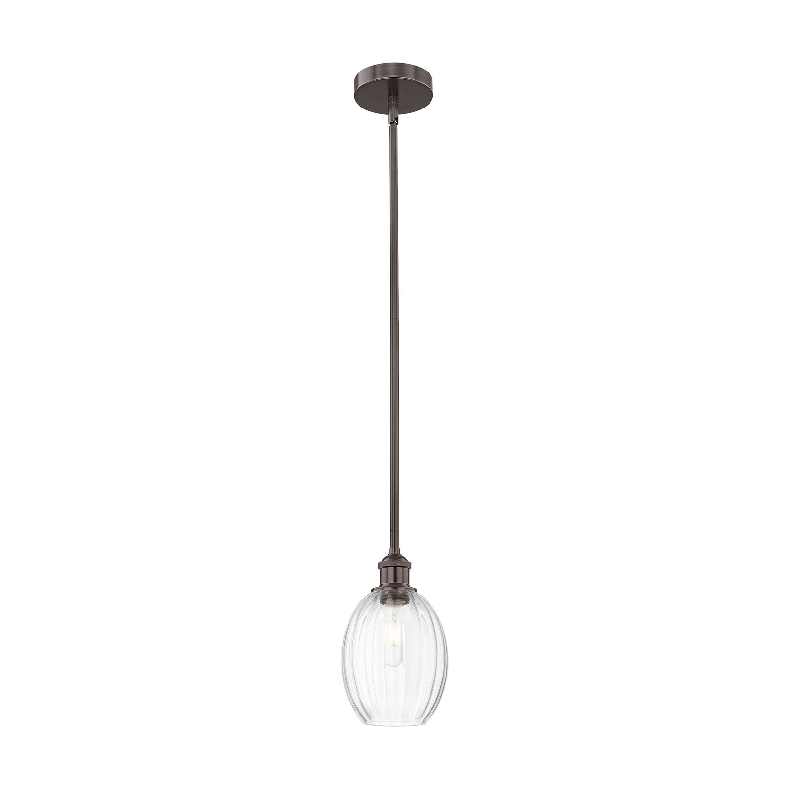 Innovations Preston Bulb 6.25in 1-Light Mini Pendant | Industrial Oil Rubbed Bronze Steel and Clear Glass | Kitchen Island & | Model 616-1S-OB-G459-6CL