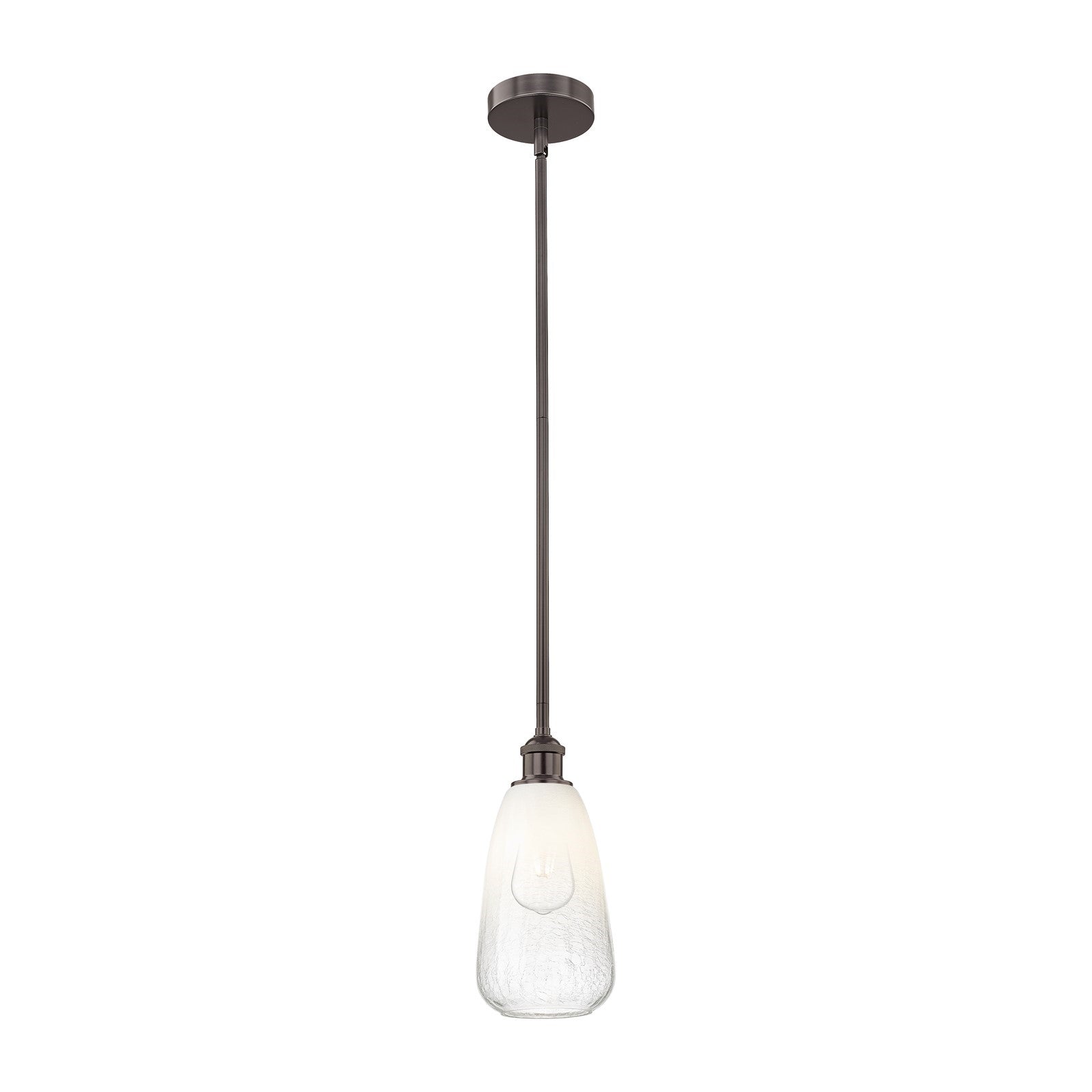 Innovations Brookhaven Almond 6in 1-Light Mini Pendant | Industrial Oil Rubbed Bronze Steel and Opal Glass | Kitchen Island & | Model 616-1S-OB-G480-6OP