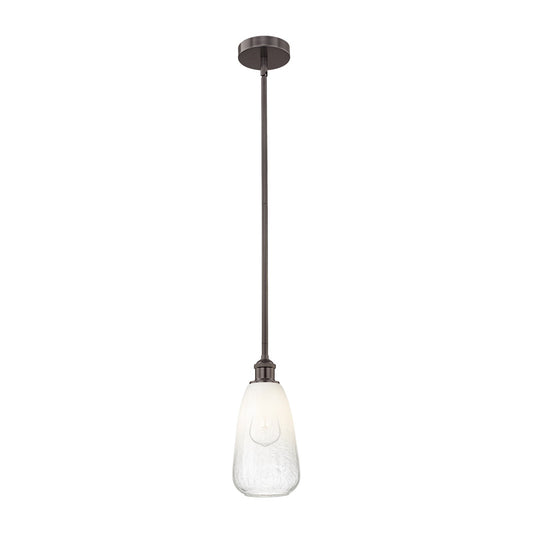 Innovations Brookhaven Almond 6in 1-Light Mini Pendant | Industrial Oil Rubbed Bronze Steel and Opal Glass | Kitchen Island & | Model 616-1S-OB-G480-6OP