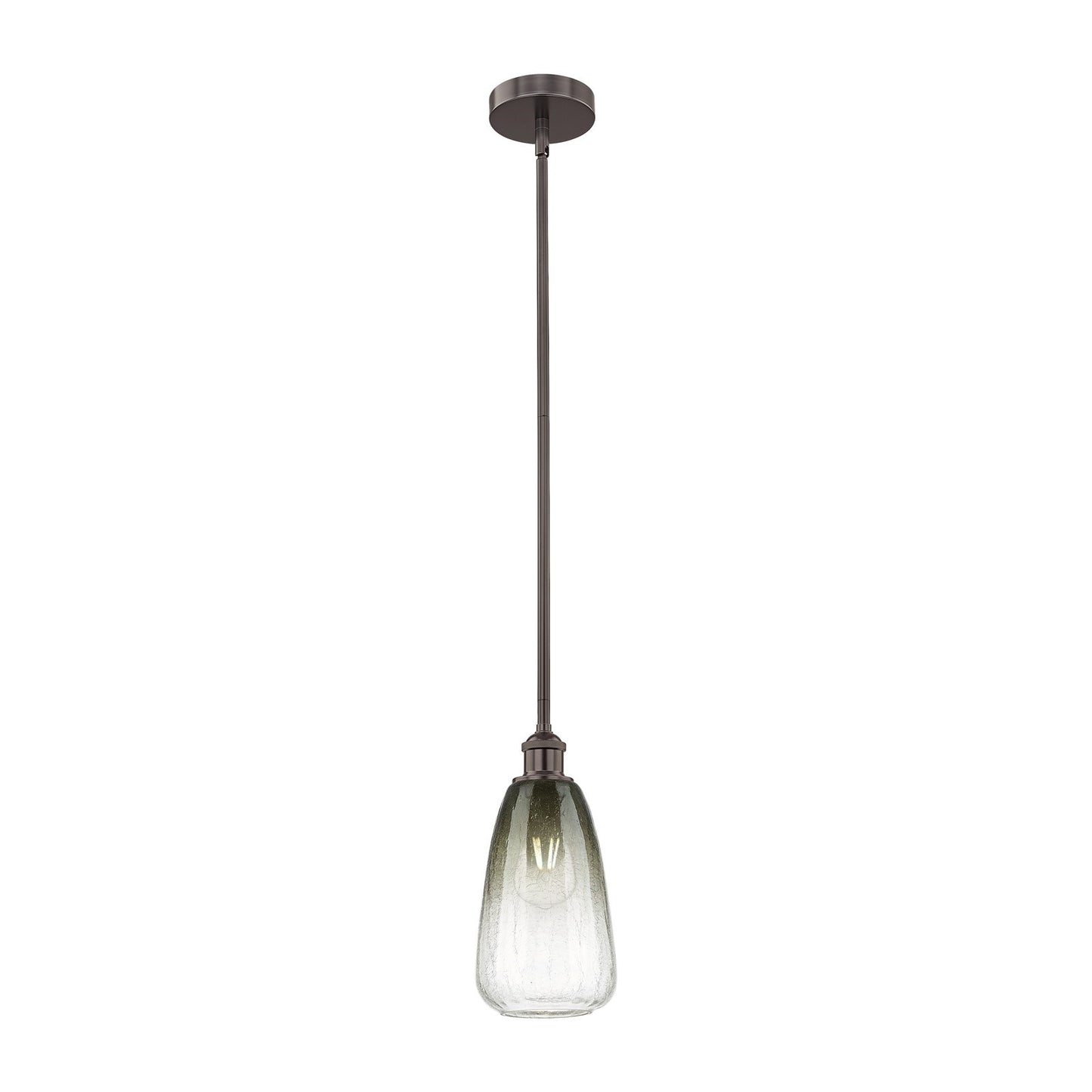 Innovations Brookhaven Almond 6in 1-Light Mini Pendant | Industrial Oil Rubbed Bronze Steel and Slate Glass | Kitchen Island | Model 616-1S-OB-G480-6SL