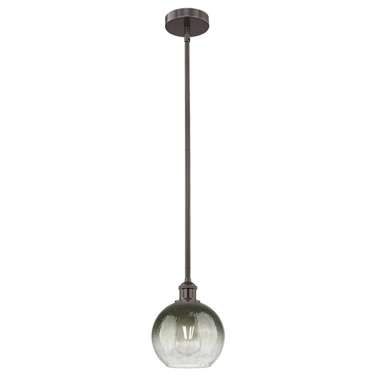 Innovations Brookhaven Globe 8in 1-Light Mini Pendant | Industrial Oil Rubbed Bronze Steel and Slate Glass | Kitchen Island & | Model 616-1S-OB-G483-8SL