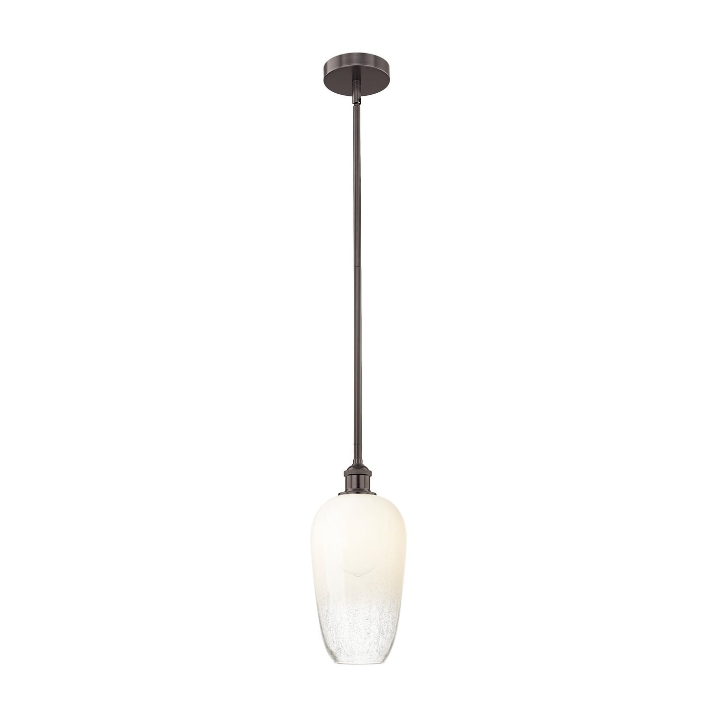 Innovations Brookhaven Flute 7in 1-Light Mini Pendant | Industrial Oil Rubbed Bronze Steel and Opal Glass | Kitchen Island & | Model 616-1S-OB-G484-7OP
