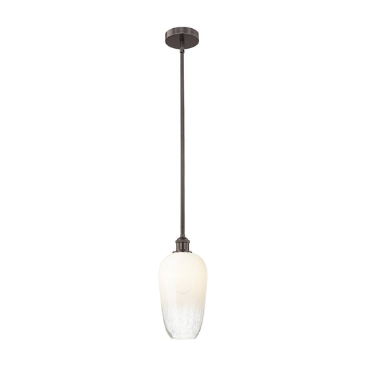 Innovations Brookhaven Flute 7in 1-Light Mini Pendant | Industrial Oil Rubbed Bronze Steel and Opal Glass | Kitchen Island & | Model 616-1S-OB-G484-7OP