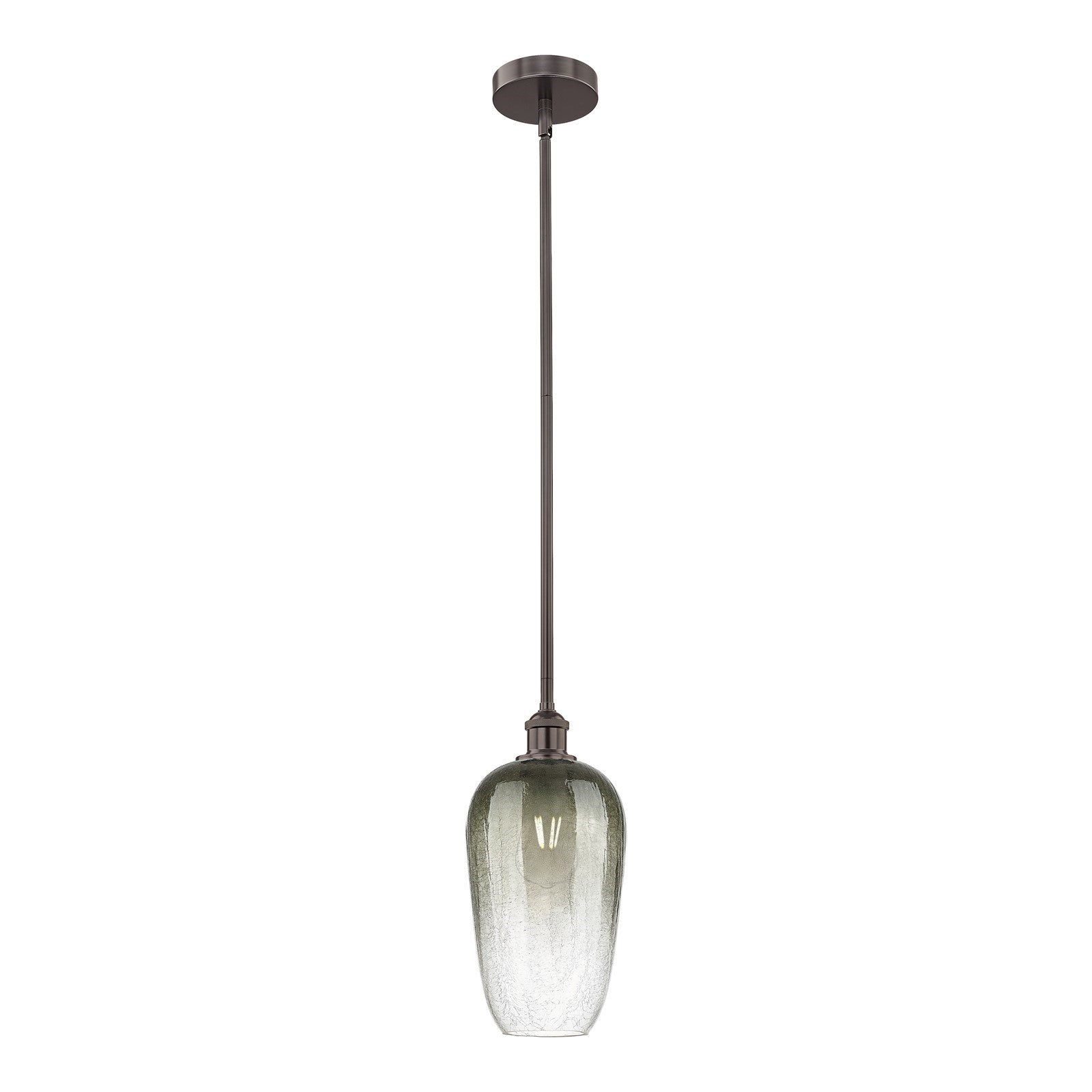 Innovations Brookhaven Flute 7in 1-Light Mini Pendant | Industrial Oil Rubbed Bronze Steel and Slate Glass | Kitchen Island & | Model 616-1S-OB-G484-7SL
