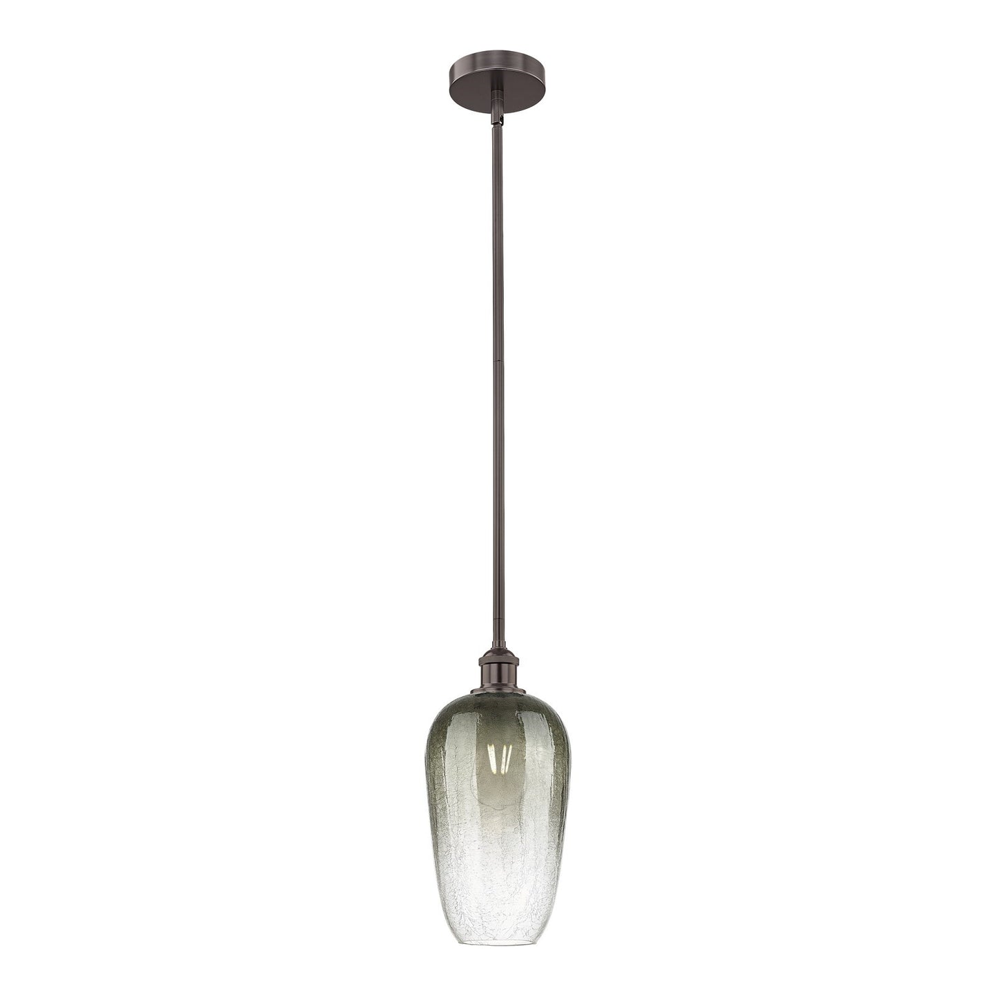 Innovations Brookhaven Flute 7in 1-Light Mini Pendant | Industrial Oil Rubbed Bronze Steel and Slate Glass | Kitchen Island & | Model 616-1S-OB-G484-7SL