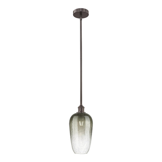 Innovations Brookhaven Flute 7in 1-Light Mini Pendant | Industrial Oil Rubbed Bronze Steel and Slate Glass | Kitchen Island & | Model 616-1S-OB-G484-7SL