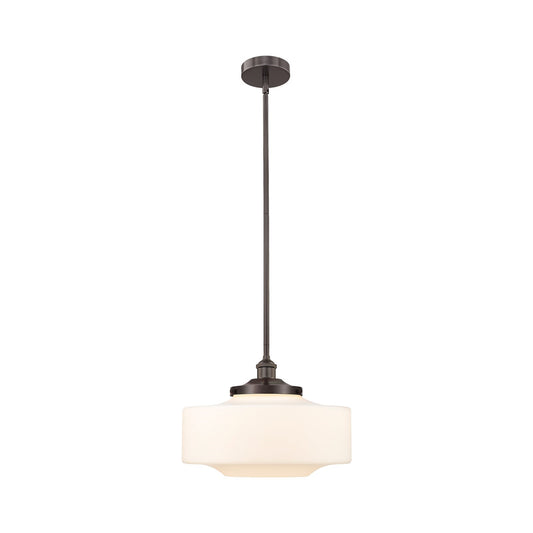 Innovations Bridgeton 16in 1-Light Mini Pendant | Traditional Oil Rubbed Bronze Steel and Matte White Frosted Glass | Kitchen | Model 616-1S-OB-G691-16