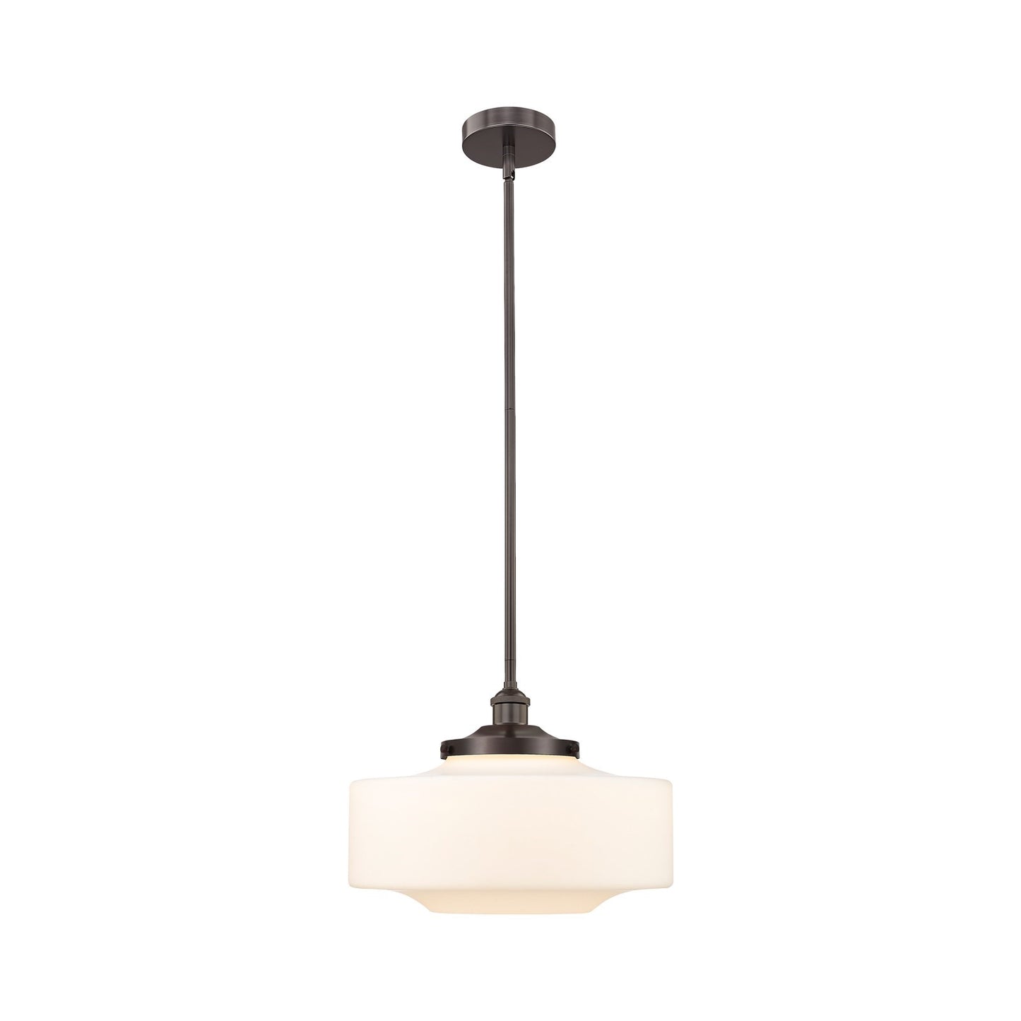 Innovations Bridgeton 16in 1-Light Mini Pendant | Traditional Oil Rubbed Bronze Steel and Matte White Frosted Glass | Kitchen | Model 616-1S-OB-G691-16