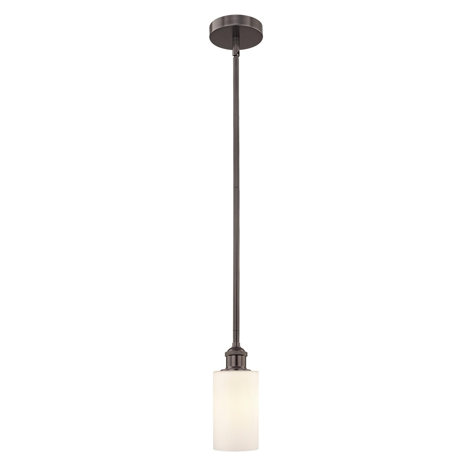 Innovations Clymer 1-Light Mini Pendant | Oil Rubbed Bronze Steel and Matte White Glass | Kitchen Island & Dining Room | 3.88 x | Model 616-1S-OB-G801