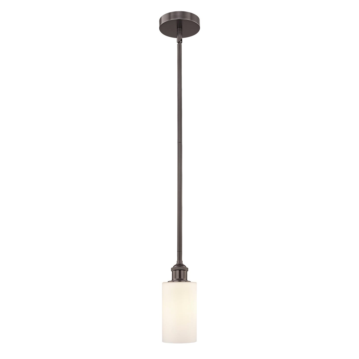 Innovations Clymer 1-Light Mini Pendant | Art Nouveau Oil Rubbed Bronze and Matte White Glass | Kitchen Island & Dining Room | Model 616-1S-OB-G801-LED