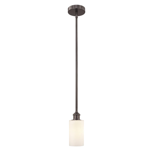 Innovations Clymer 1-Light Mini Pendant | Art Nouveau Oil Rubbed Bronze and Matte White Glass | Kitchen Island & Dining Room | Model 616-1S-OB-G801-LED