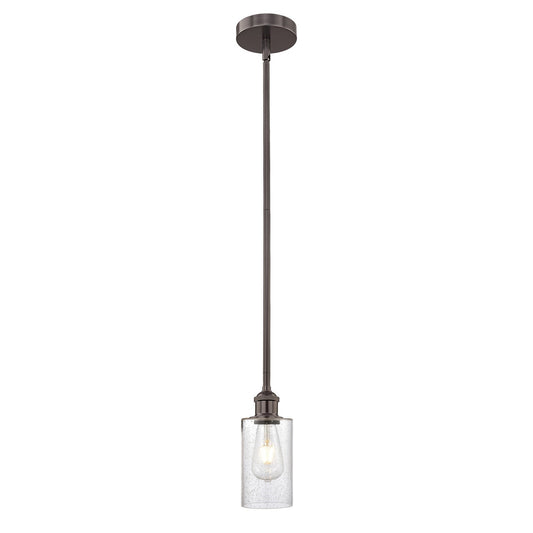 Innovations Clymer 4in 1-Light Mini Pendant | Art Nouveau Oil Rubbed Bronze Steel and Seedy Glass | Kitchen Island & Dining Room | Model 616-1S-OB-G804