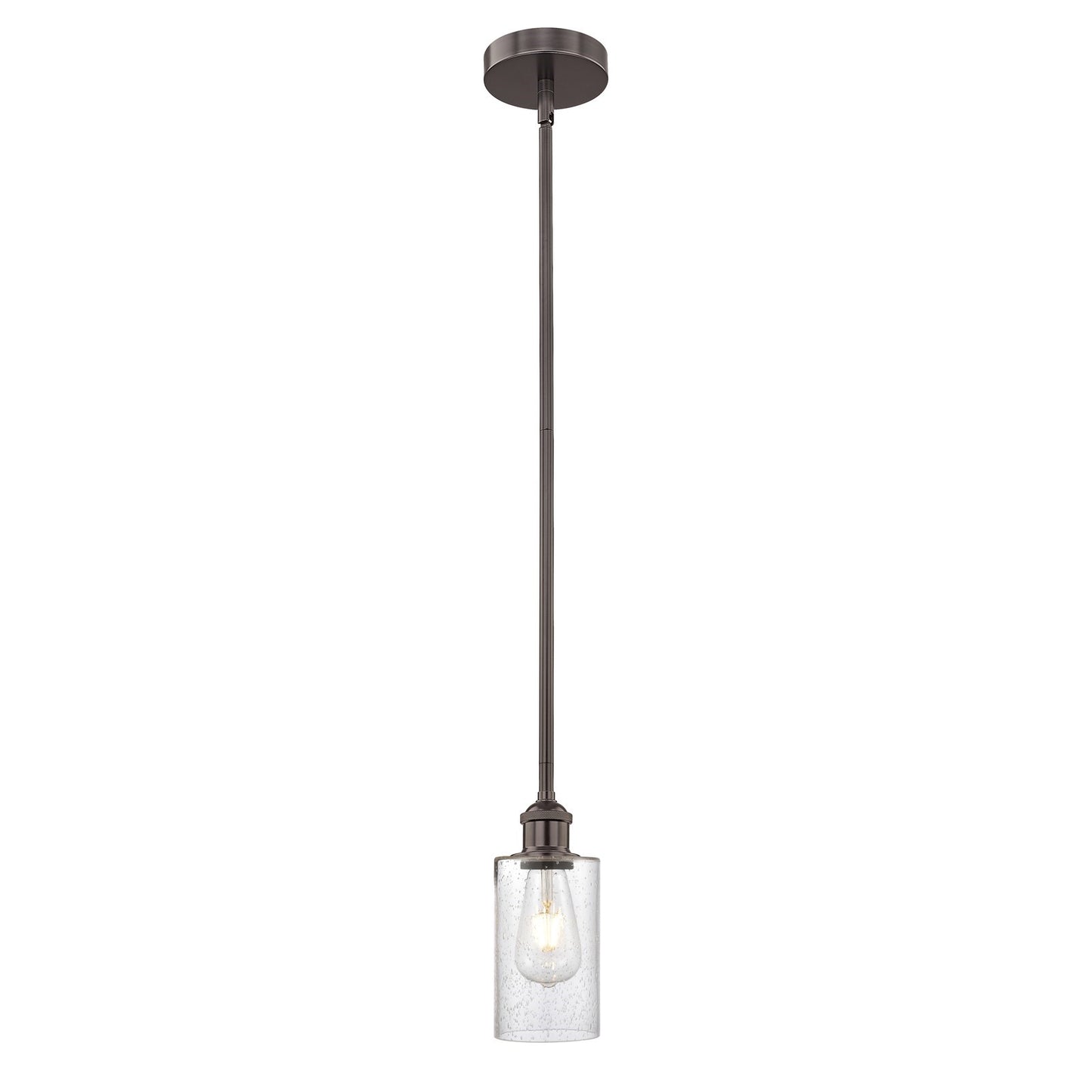 Innovations Clymer 4in 1-Light Mini Pendant | Art Nouveau Oil Rubbed Bronze Steel and Seedy Glass | Kitchen Island & Dining Room | Model 616-1S-OB-G804