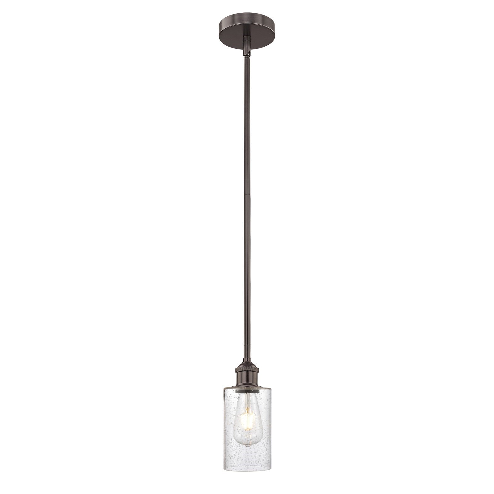 Innovations Clymer 4in 1-Light Mini Pendant | Art Nouveau Oil Rubbed Bronze Steel and Seedy Glass | Kitchen Island & Dining Room | Model 616-1S-OB-G804