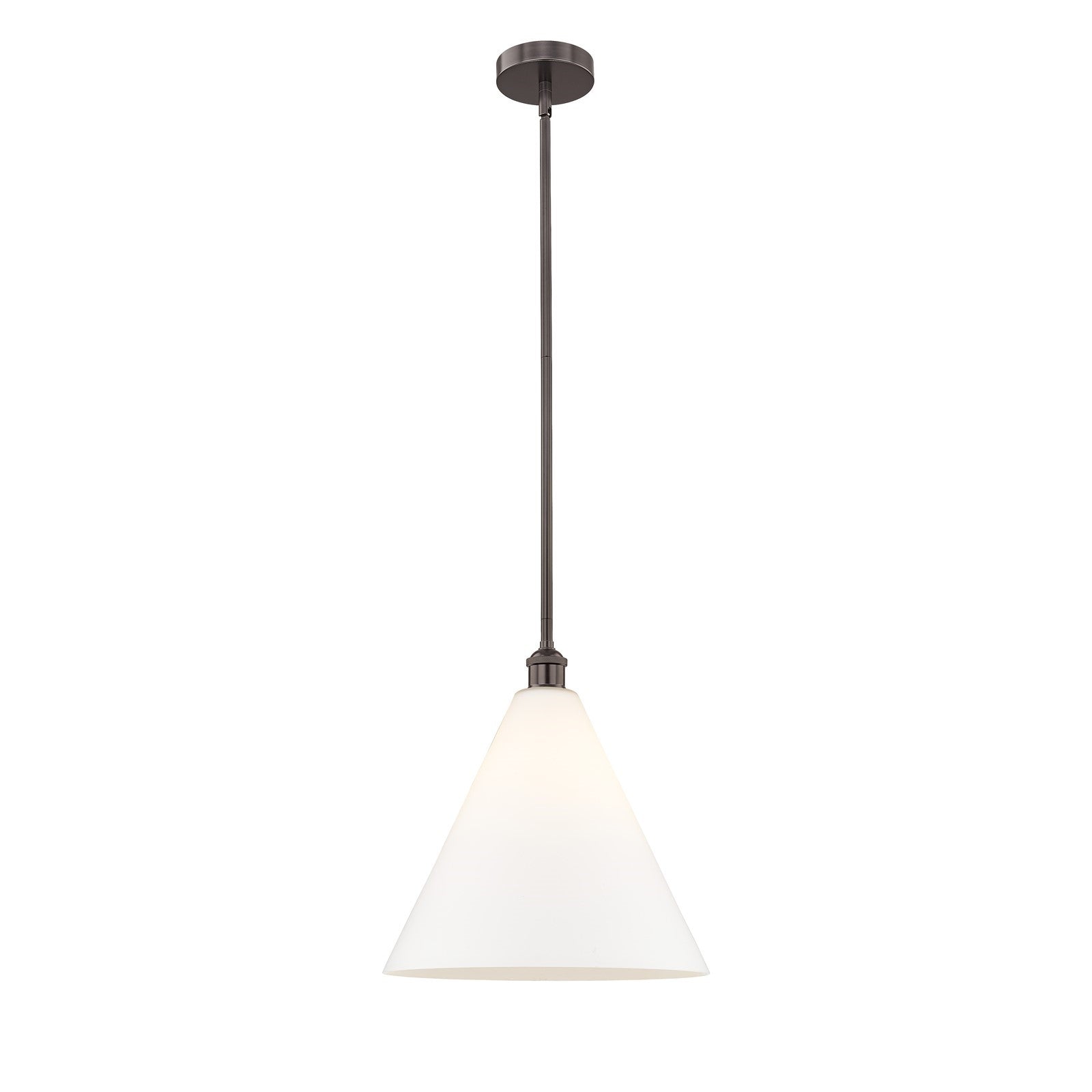 Innovations Berkshire 16in 1-Light Pendant | Industrial Oil Rubbed Bronze Steel and Matte White Glass | Kitchen Island & | Model 616-1S-OB-GBC-161-LED
