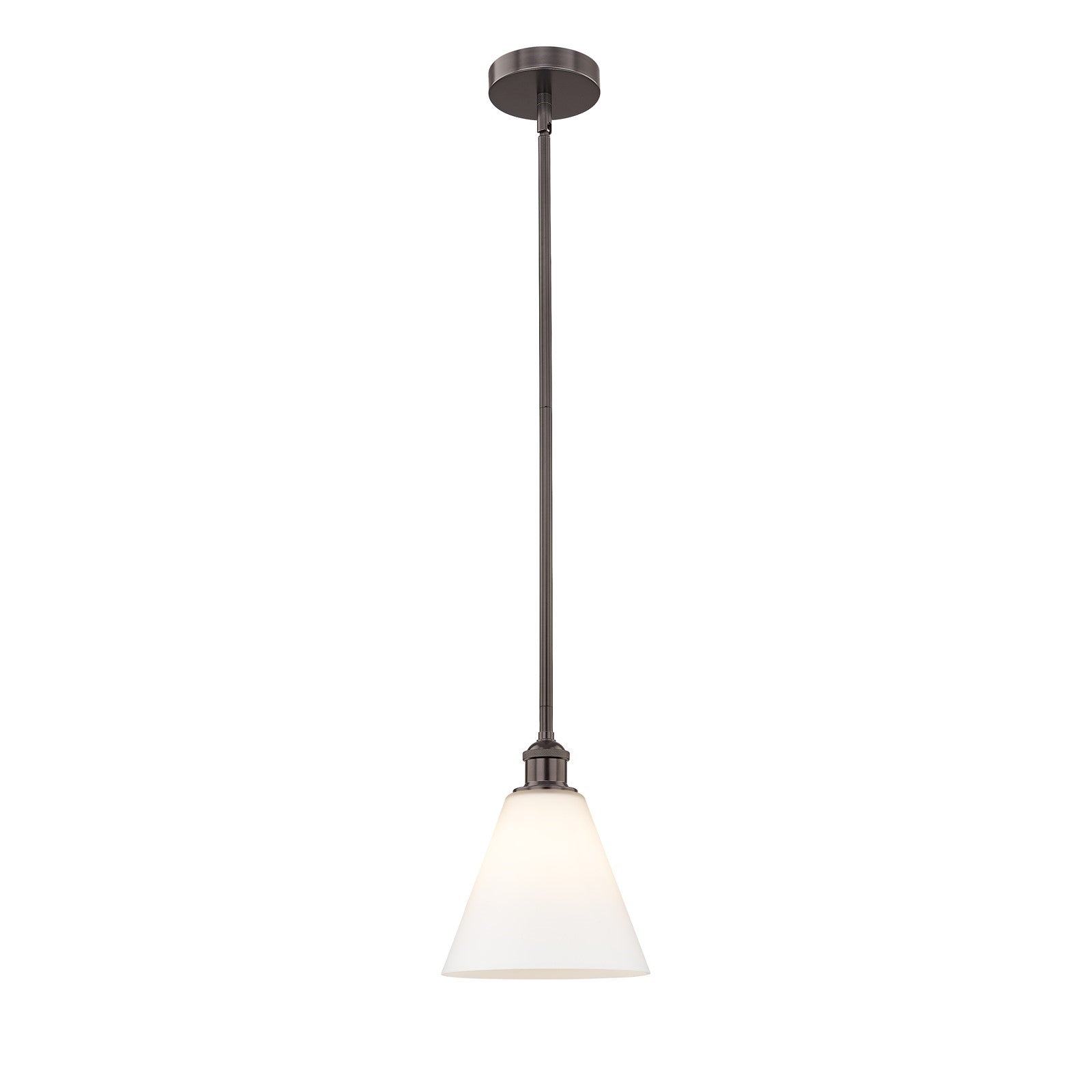 Innovations Berkshire Glass 8in 1-Light Mini Pendant | Industrial Oil Rubbed Bronze and Matte White Glass | Kitchen Island & | Model 616-1S-OB-GBC-81