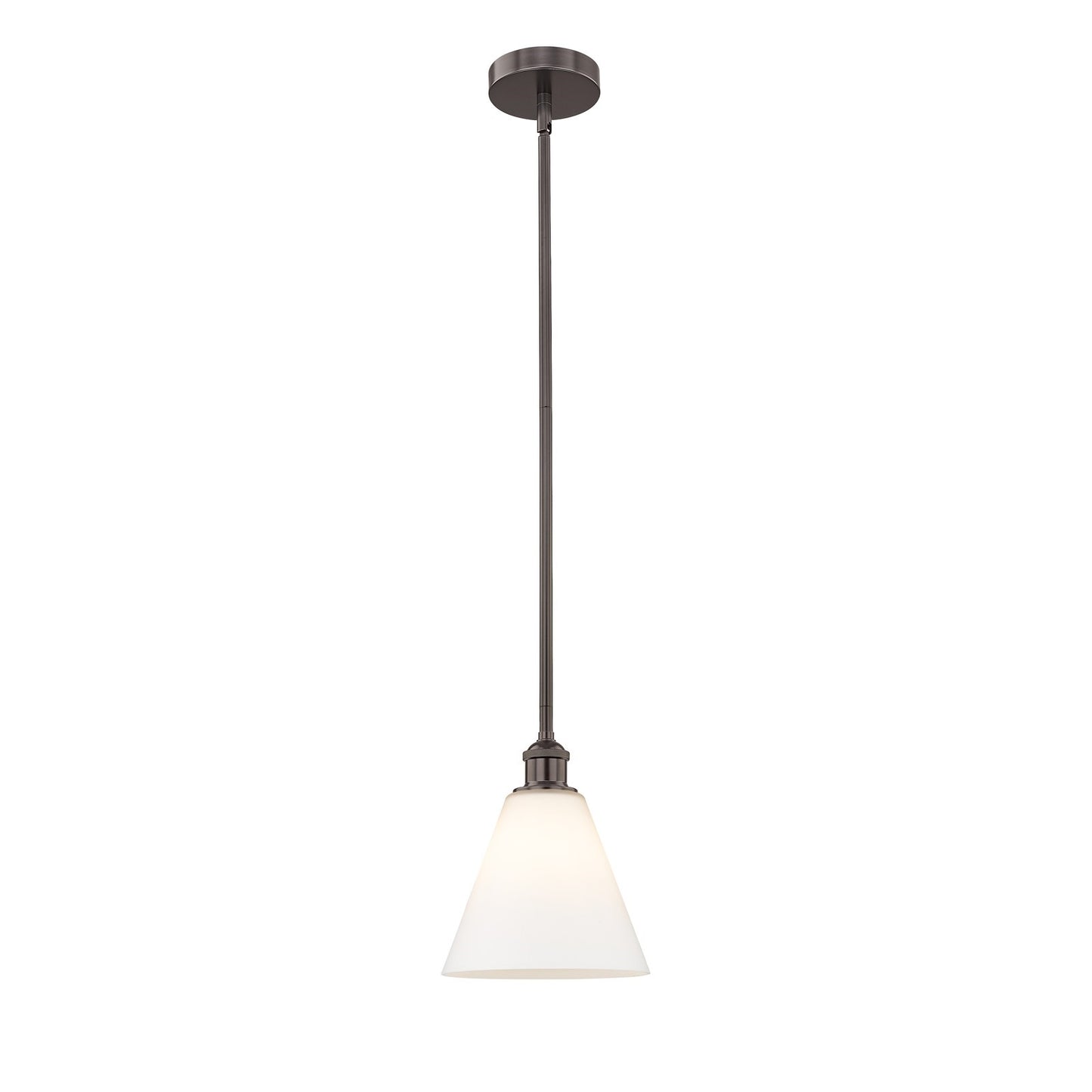 Innovations Berkshire 8in 1-Light Mini Pendant | Industrial Oil Rubbed Bronze Steel and Matte White Glass | Kitchen Island & | Model 616-1S-OB-GBC-81-LED