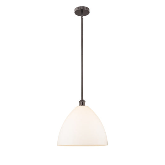 Innovations Bristol 16in 1-Light Pendant | Industrial Oil Rubbed Bronze Steel and Matte White Glass | Kitchen Island & Dining | Model 616-1S-OB-GBD-161