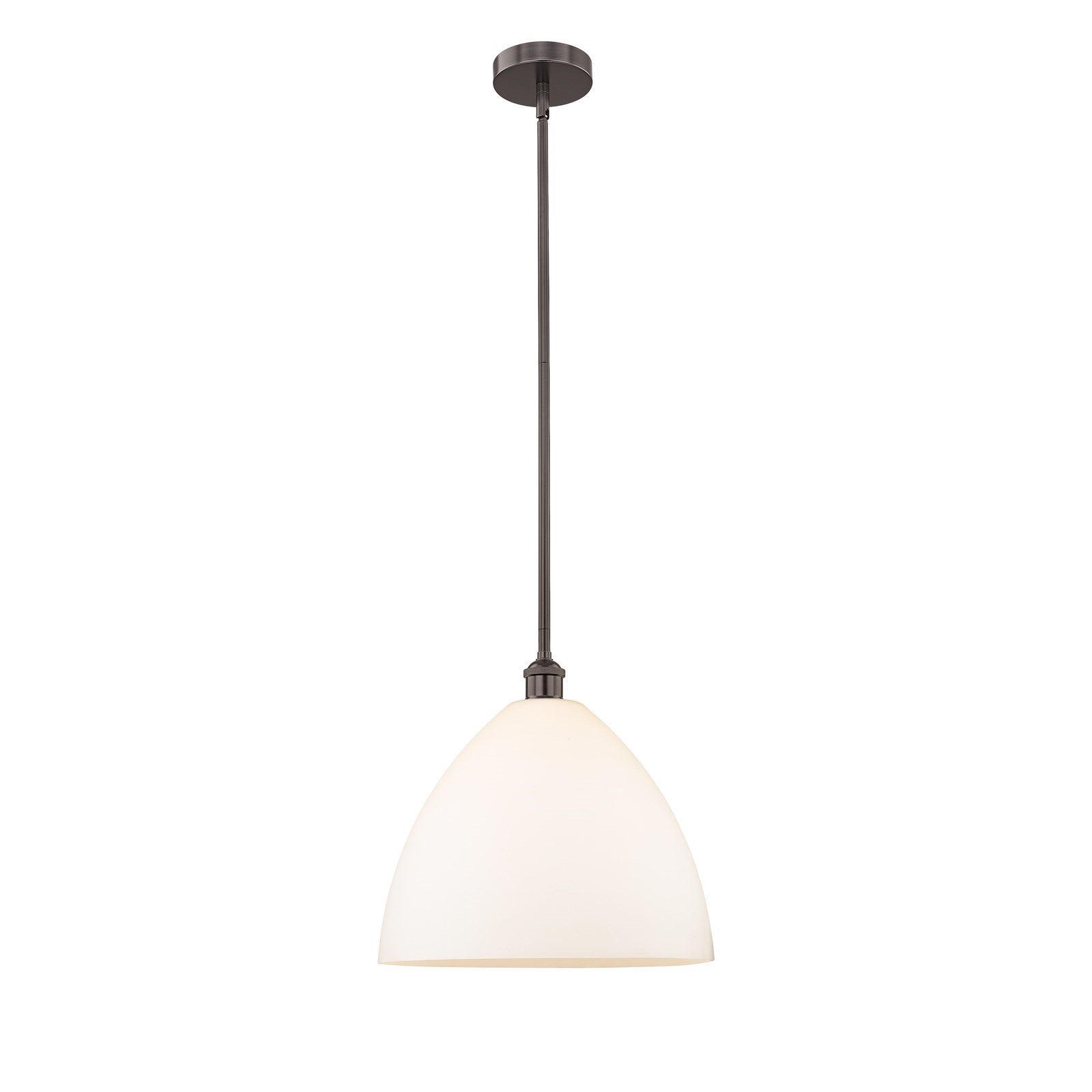Innovations Bristol 16in 1-Light Pendant | Industrial Oil Rubbed Bronze Steel and Matte White Glass | Kitchen Island & Dining | Model 616-1S-OB-GBD-161