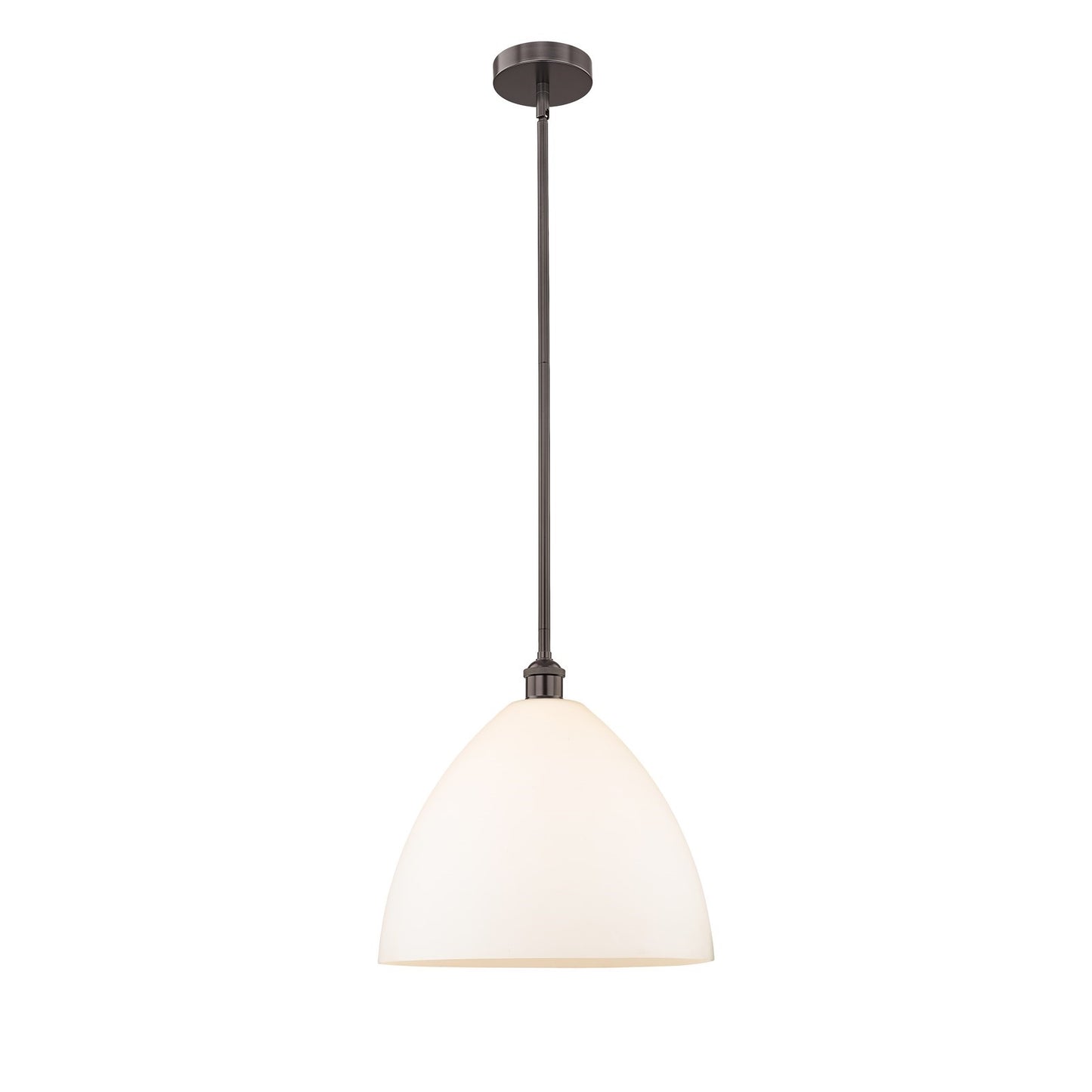 Innovations Bristol 16in 1-Light Pendant | Industrial Oil Rubbed Bronze Steel and Matte White Glass | Kitchen Island & Dining | Model 616-1S-OB-GBD-161