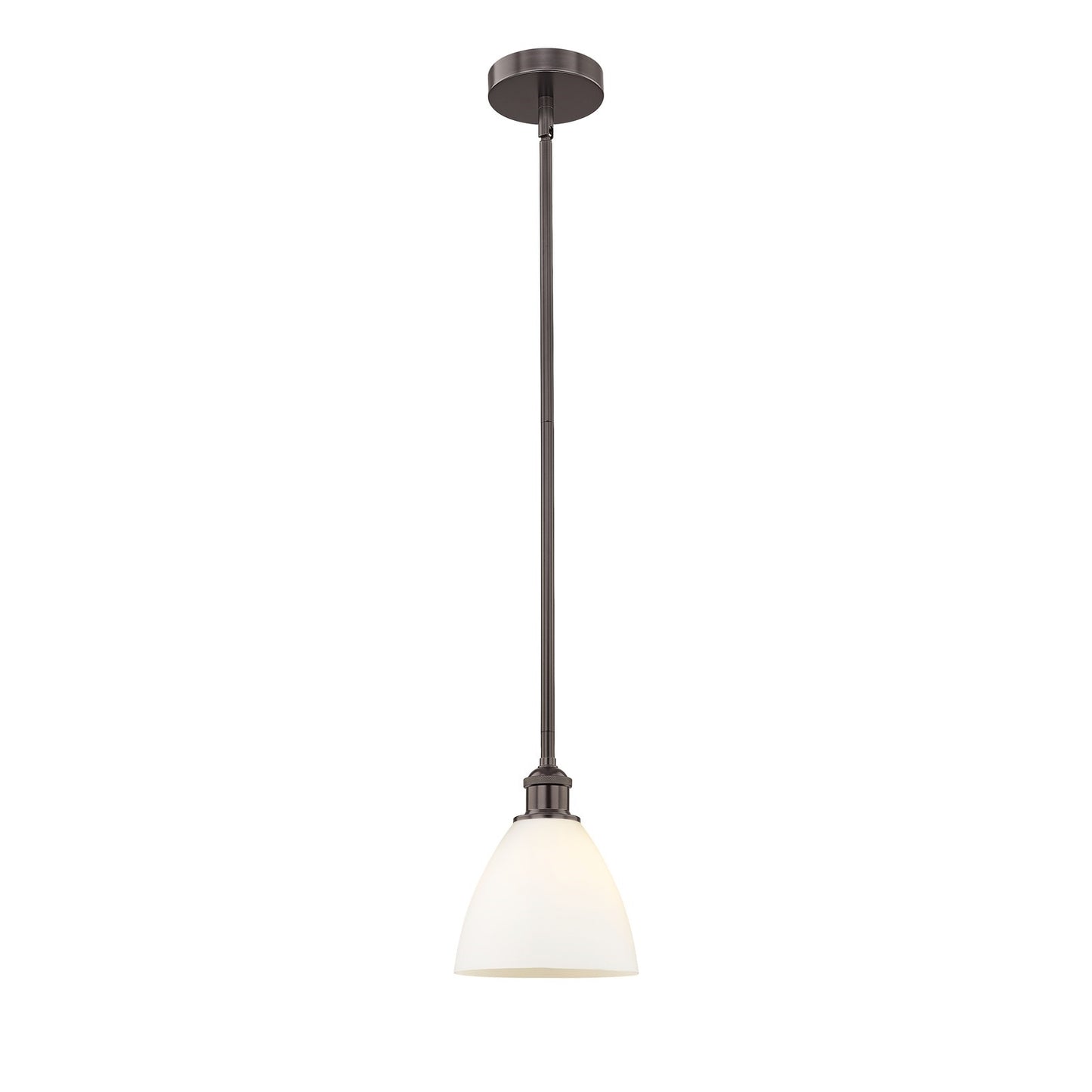 Innovations Bristol 8in 1-Light Mini Pendant | Industrial Oil Rubbed Bronze and Matte White Glass | Kitchen Island | 7.5 x 9 in | Model 616-1S-OB-GBD-751