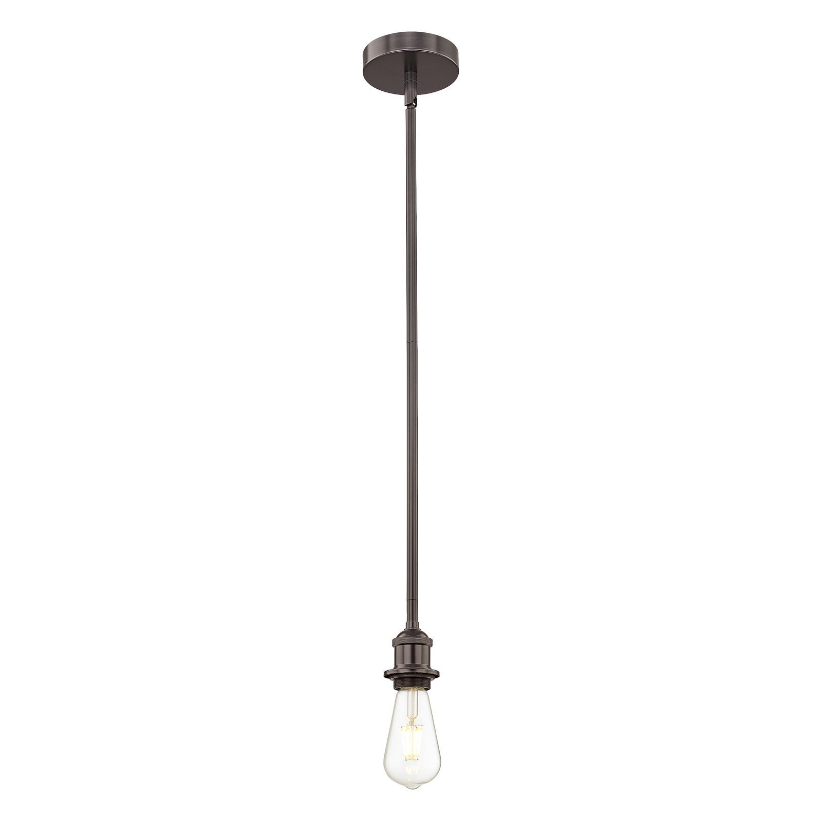 Innovations Lighting Edison 2in 1-Light Mini Pendant | Industrial Oil Rubbed Bronze Steel and Vintage Bare Bulb | Kitchen Island & | Model 616-1S-OB-LED