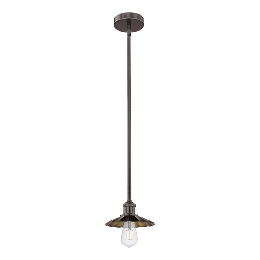 Innovations Scallop 7.5in 1-Light Mini Pendant | Traditional Industrial Oil Rubbed Bronze Steel and Cast Brass with Metal Shade | Model 616-1S-OB-M17-OB