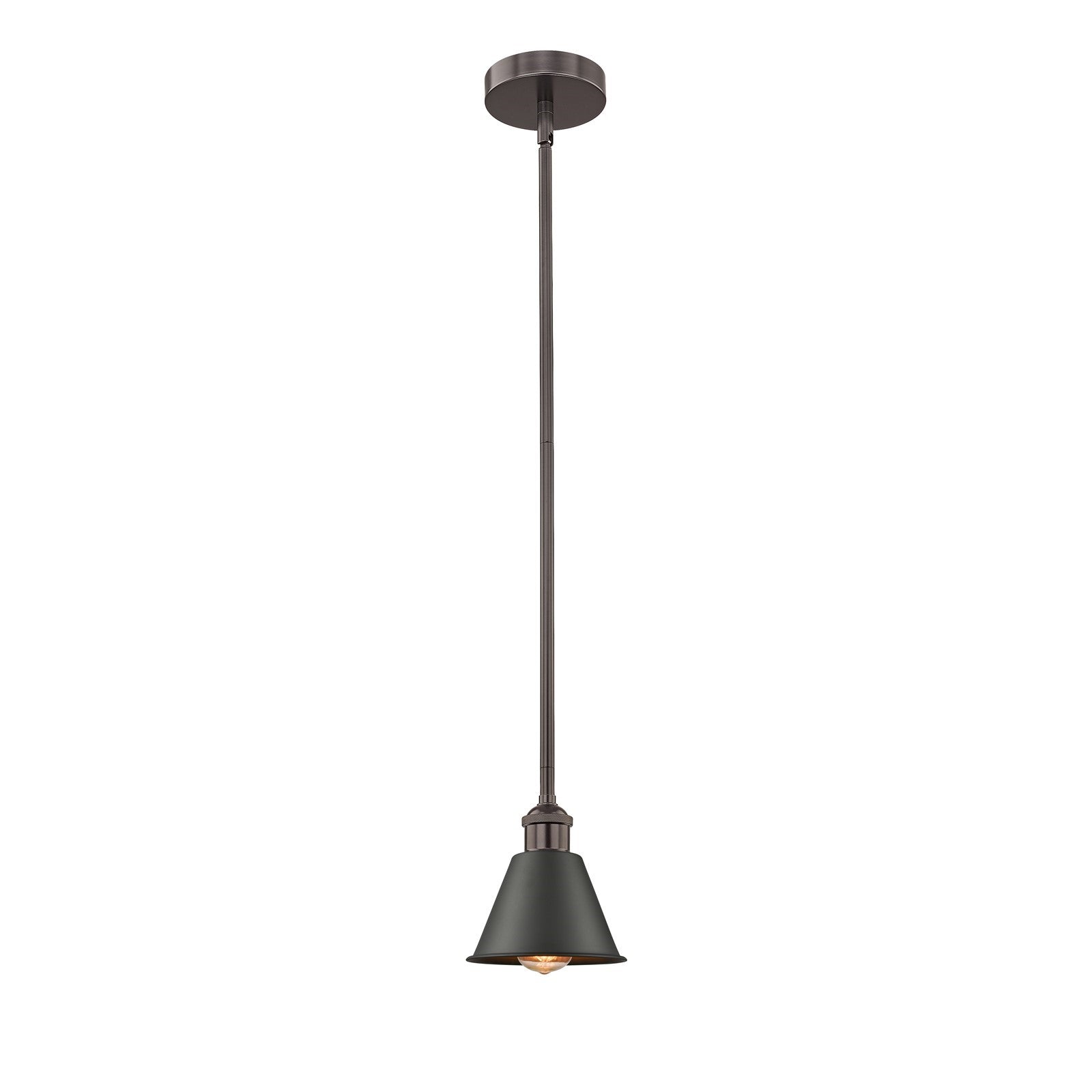 Innovations Lighting Smithfield 1-Light Mini Pendant | Industrial Oil Rubbed Bronze Steel and Cast Brass with Oil Rubbed Bronze | Model 616-1S-OB-M8-LED