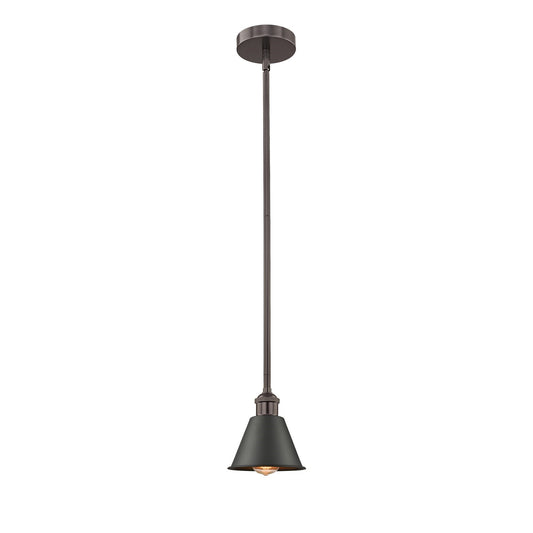 Innovations Lighting Smithfield 1-Light Mini Pendant | Industrial Oil Rubbed Bronze Steel and Cast Brass with Oil Rubbed Bronze | Model 616-1S-OB-M8-LED