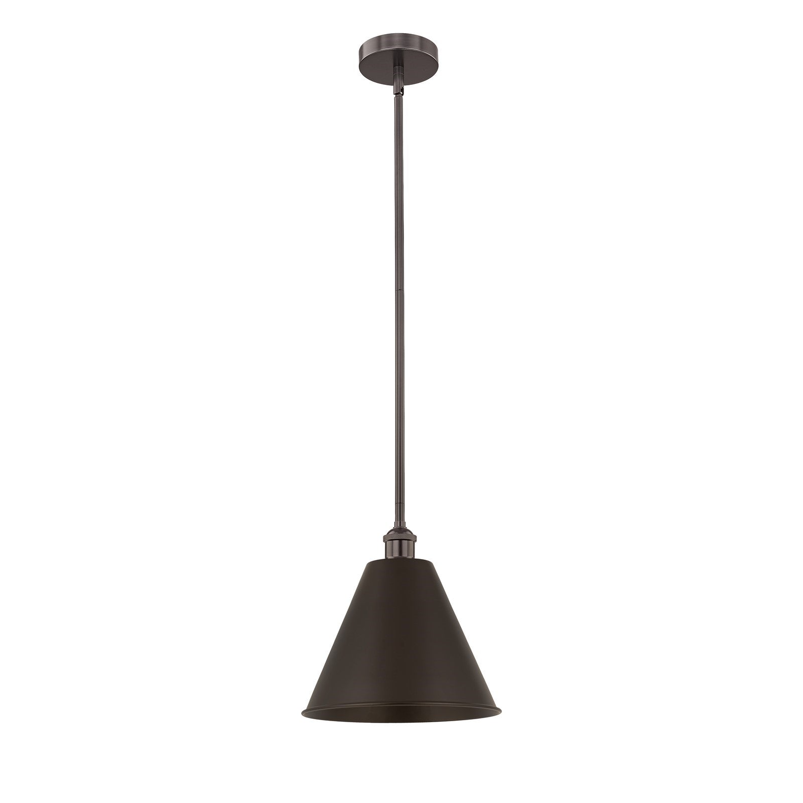 Innovations Berkshire 12in 1-Light Mini Pendant | Industrial Oil Rubbed Bronze Steel and Oil Rubbed Bronze Metal Shade | Model 616-1S-OB-MBC-12-OB-LED