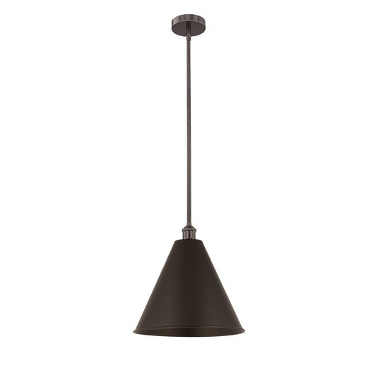 Innovations Berkshire Metal 16in 1-Light Mini Pendant | Industrial Oil Rubbed Bronze Steel and Cast Brass with Oil Rubbed | Model 616-1S-OB-MBC-16-OB