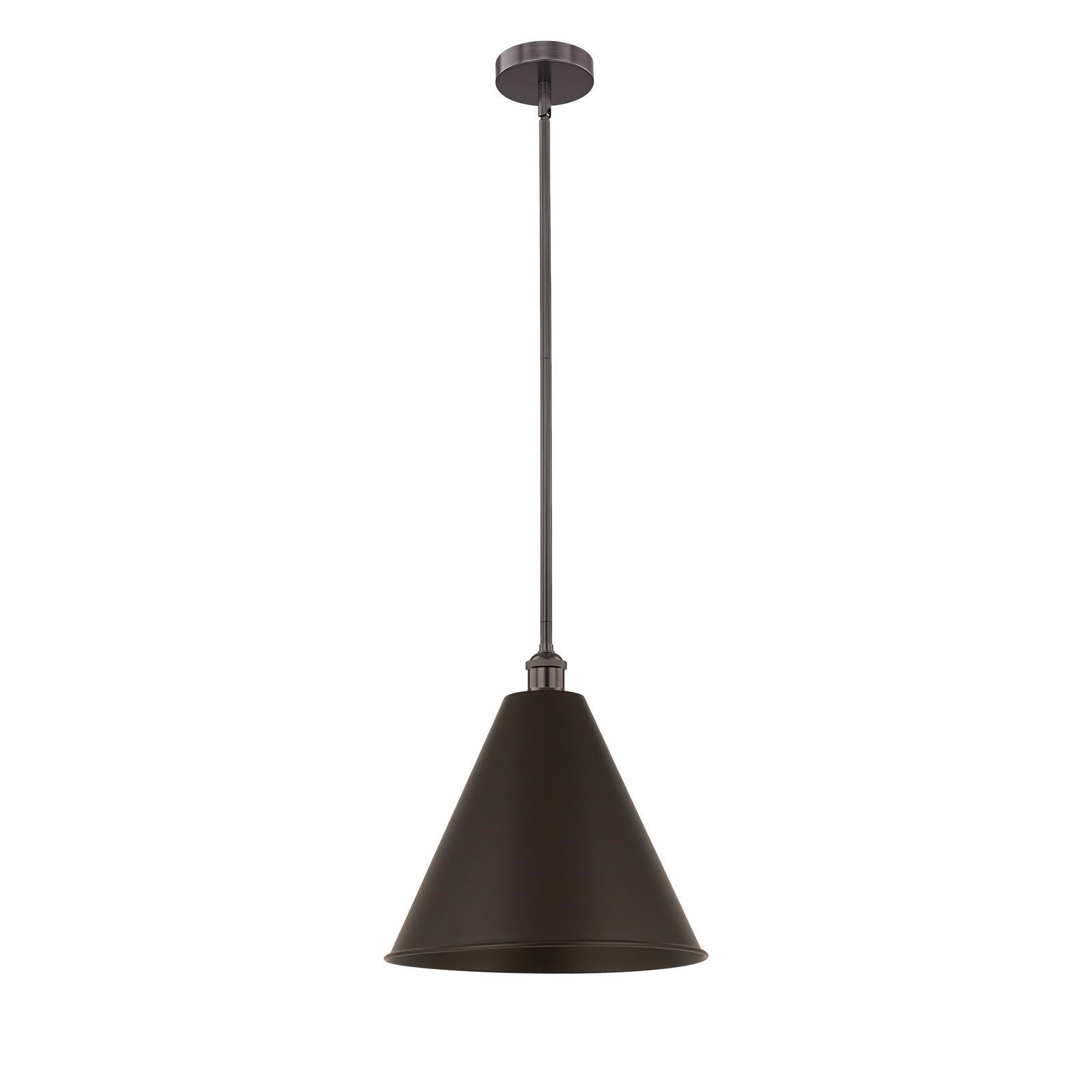 Innovations Berkshire 16in 1-Light Mini Pendant | Industrial Oil Rubbed Bronze Steel and Cast Brass Metal Shade | Kitchen | Model 616-1S-OB-MBC-16-OB-LED