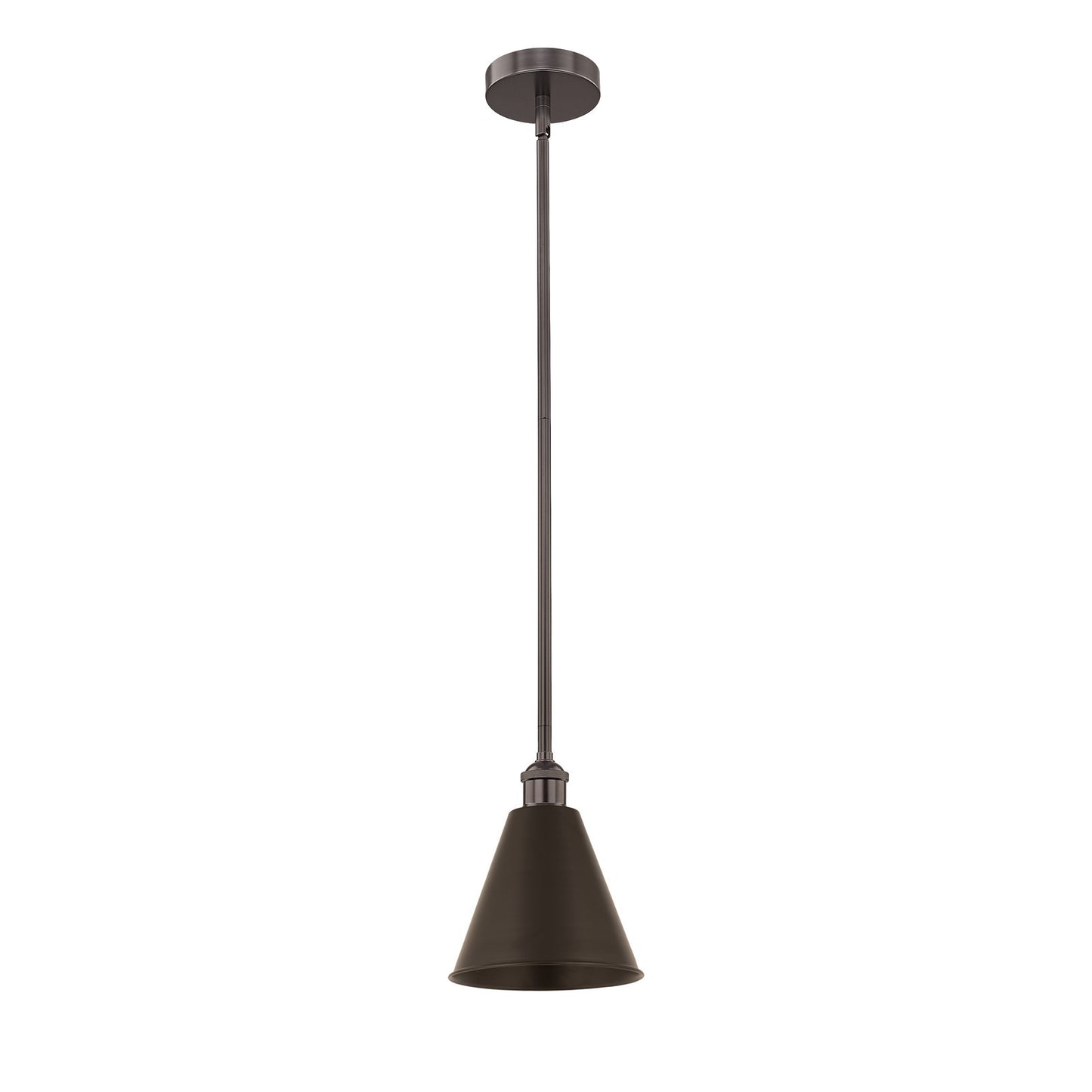 Innovations Berkshire 8in 1-Light Mini Pendant | Industrial Oil Rubbed Bronze Steel and Cast Brass with Metal Shade | Kitchen | Model 616-1S-OB-MBC-8-OB