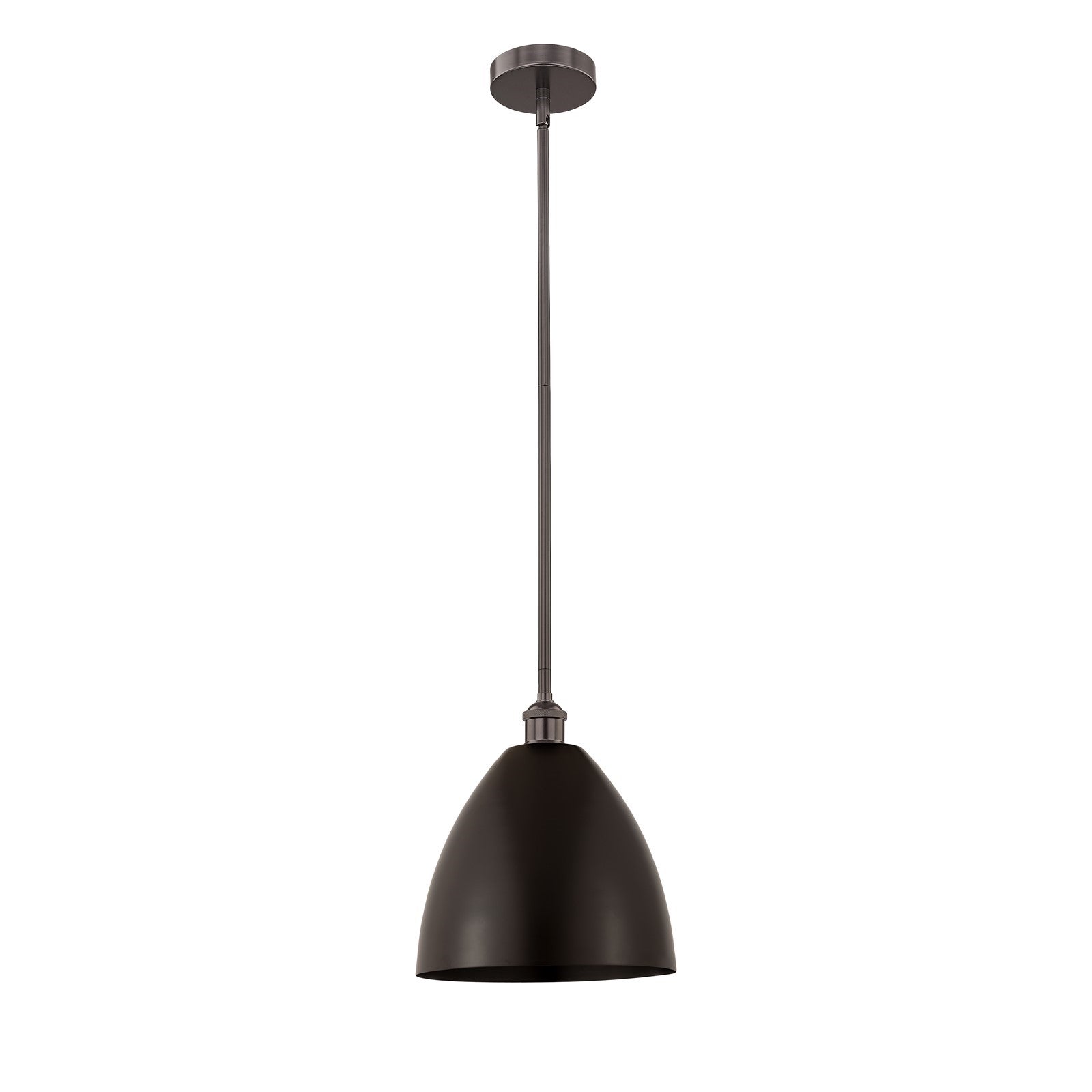 Innovations Bristol 12in 1-Light Mini Pendant | Industrial Oil Rubbed Bronze Steel and Cast Brass Metal Shade | Kitchen Island | Model 616-1S-OB-MBD-12-OB