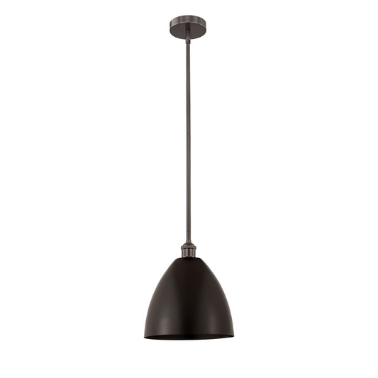 Innovations Bristol 12in 1-Light Mini Pendant | Industrial Oil Rubbed Bronze Steel and Cast Brass Metal Shade | Kitchen | Model 616-1S-OB-MBD-12-OB-LED