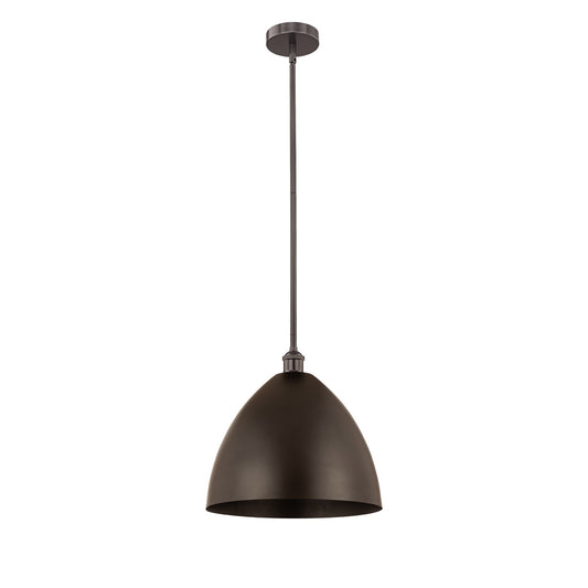 Innovations Bristol 16in 1-Light Mini Pendant | Industrial Oil Rubbed Bronze Steel and Cast Brass Metal Shade | Kitchen Island | Model 616-1S-OB-MBD-16-OB