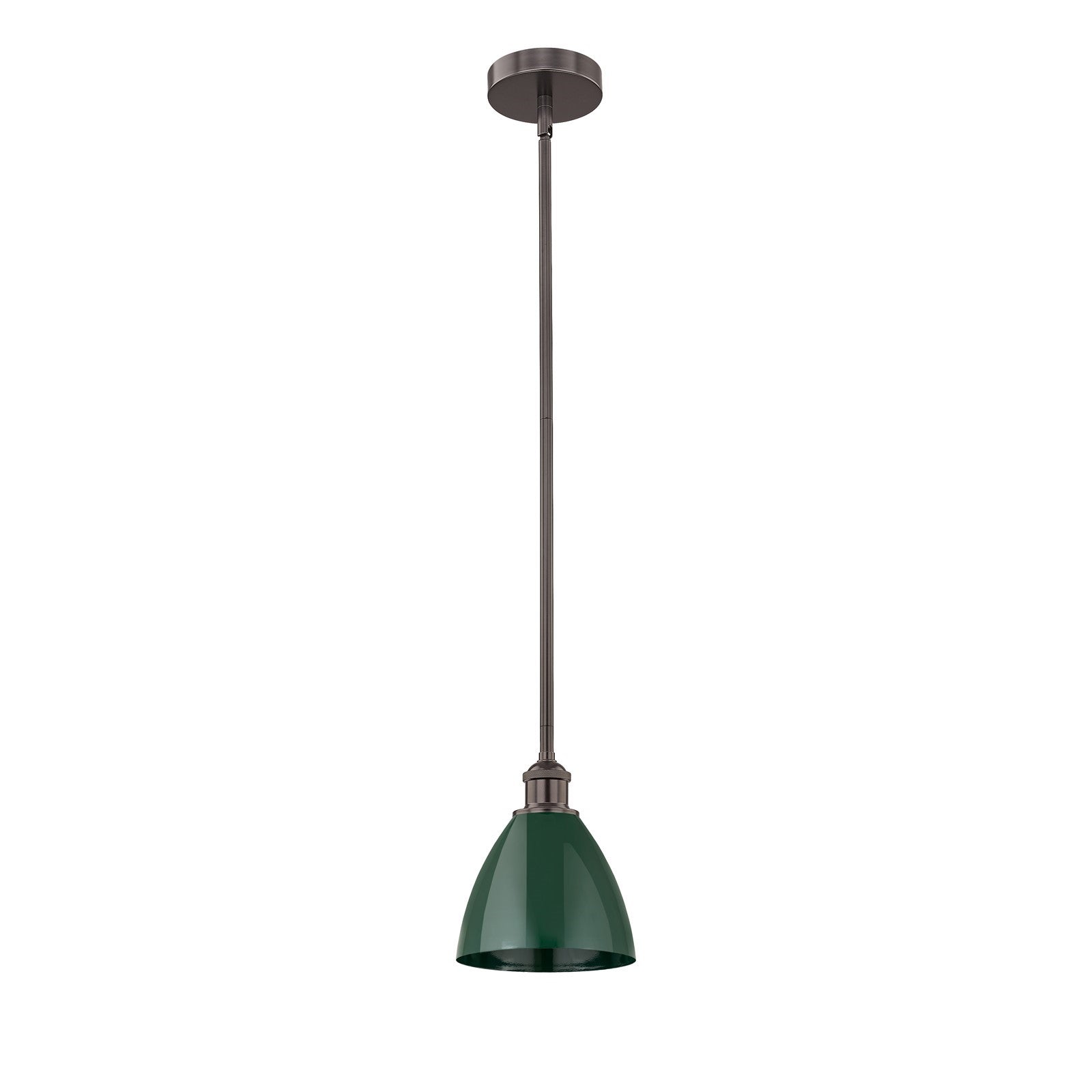Innovations Plymouth 7.5in 1-Light Mini Pendant | Industrial Oil Rubbed Bronze and Matte Green Metal | Kitchen Island & | Model 616-1S-OB-MBD-75-GR-LED