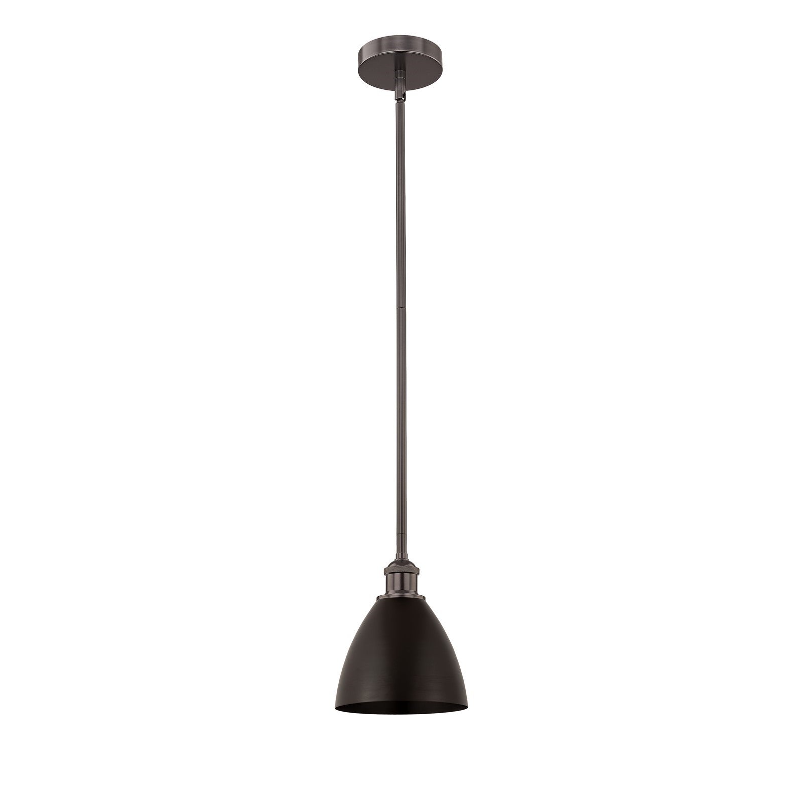 Innovations Bristol 8in 1-Light Mini Pendant | Industrial Oil Rubbed Bronze Steel and Cast Brass Metal Shade | Kitchen Island | Model 616-1S-OB-MBD-75-OB