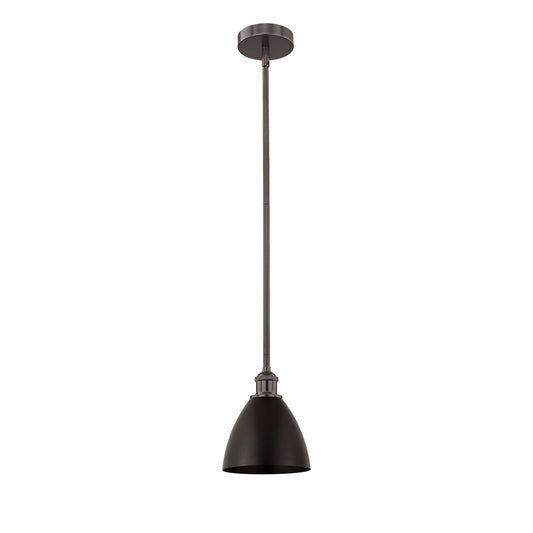 Innovations Bristol 8in 1-Light Mini Pendant | Industrial Oil Rubbed Bronze Steel and Cast Brass | Kitchen Island & Dining | Model 616-1S-OB-MBD-75-OB-LED